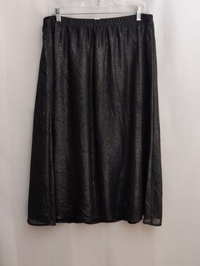 Black Shimmer Midi Skirt